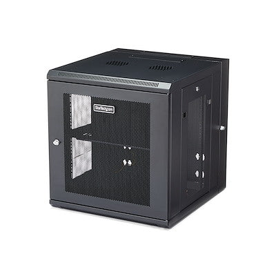 StarTech.com Armoire réseau murale 12U 19" - Boîtier de données informatique verrouillable à charnière de 20" de profondeur - Rack ventilé flexible avec étagère - Profondeur du commutateur 