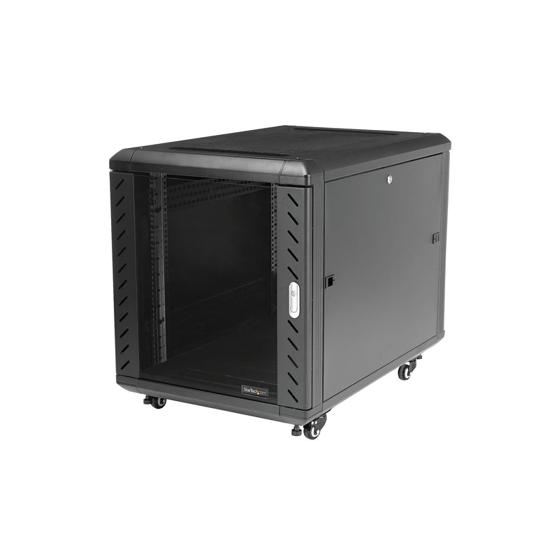 StarTech.com Armoire rack serveur 12U à 4 montants, armoire rack de données 19" pour équipement informatique/informatique, rack réseau domestique, rack serveur demi-hauteur 