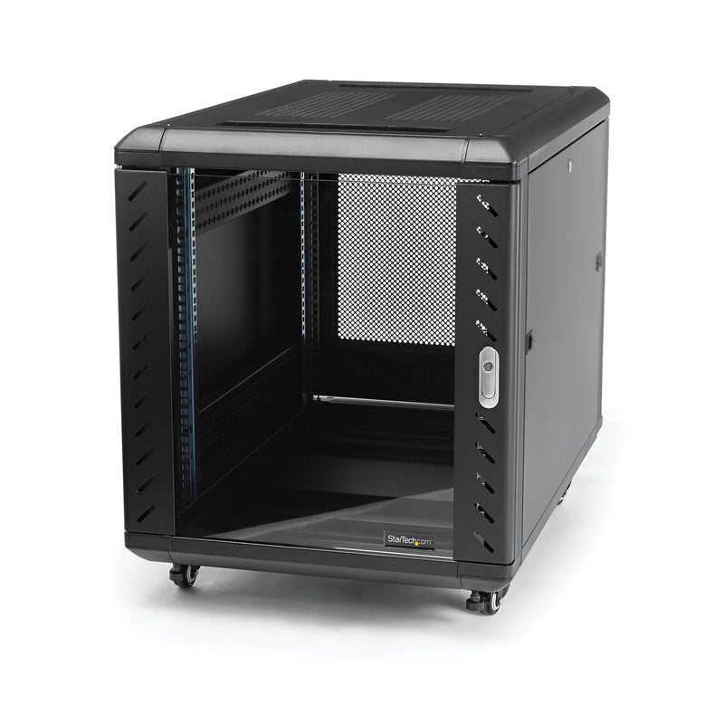 StarTech.com Armoire rack serveur 12U à 4 montants, armoire rack de données 19" pour équipement informatique/informatique, rack réseau domestique, rack serveur demi-hauteur 