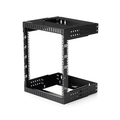 StarTech.com 2-Post 12U Heavy-Duty Wall Mount Network Rack, 19" Open Frame Server Rack with Adjustable Depth, Data Rack for IT Equipment~