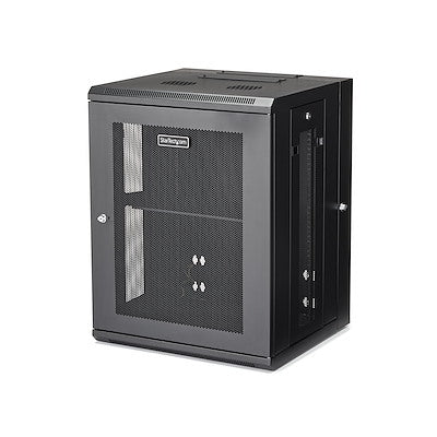 StarTech.com Armoire réseau murale 15U 19" - 16" de profondeur, verrouillage à charnière flexible pour équipement de données informatiques, boîtier de commutateur ventilé avec étagère 