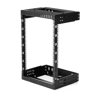 StarTech.com 2-Post 15U Heavy-Duty Wall Mount Network Rack, 19" Open Frame Server Rack with Adjustable Depth, Data Rack for IT Equipment~