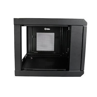 StarTech.com 2 Post 6U 19" Wall Mount Network Cabinet 15" Deep - Locking Vented IT Data Equipment/Switch Rack Enclosure w/Shelf/Hook&Loop