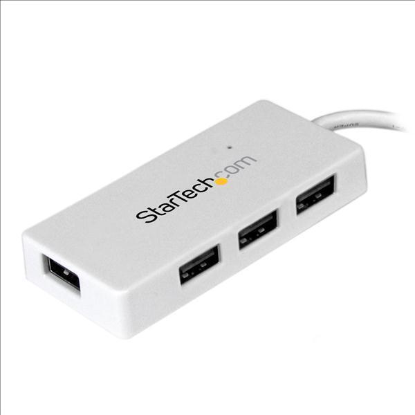 StarTech.com Portable 4 Port SuperSpeed Mini USB 3.0 Hub - 5Gbps - White