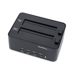 StarTech.com Duplicateur et effaceur de disque dur double baie, outil de clonage/copieur/essuie-glace HDD/SSD externe, station d'accueil USB 3.0 vers SATA