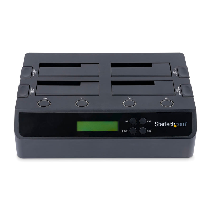 StarTech.com Duplicateur et effaceur de disque dur 4 baies, outil de clonage/copieur/essuie-glace HDD/SSD externe, station d'accueil USB 3.0/eSATA vers SATA