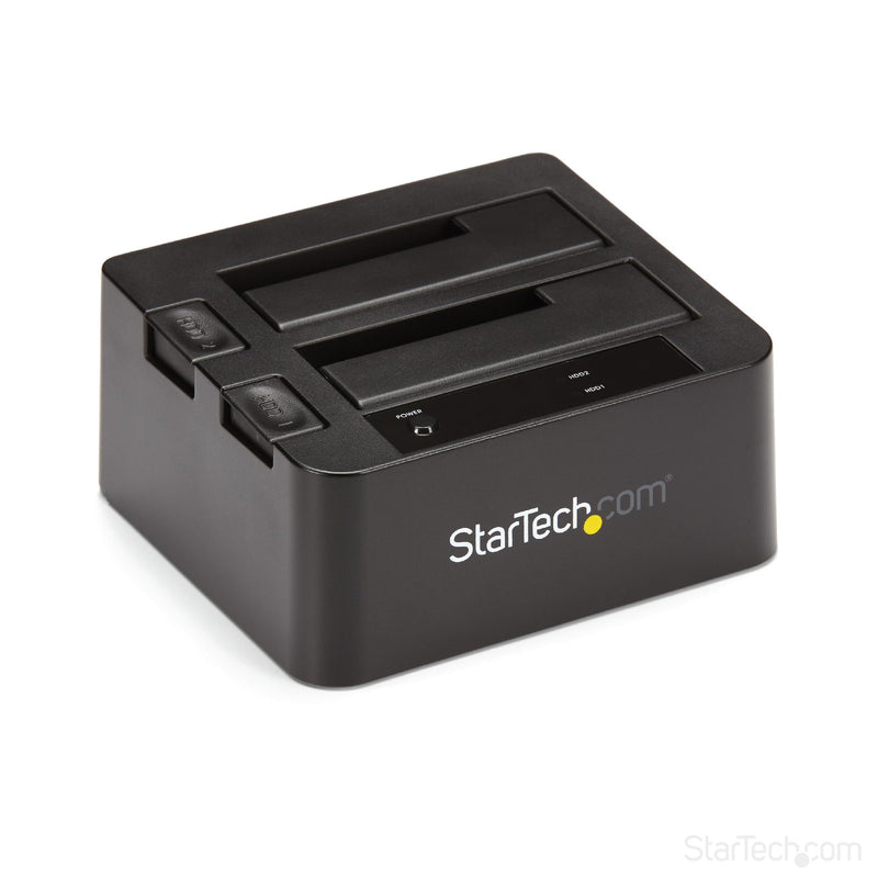 StarTech.com Station d'accueil double baie USB 3.1 vers disque dur SATA, SATA I/II/III 2,5/3,5", station d'accueil SSD/HDD, baie de disque dur USB, chargement par le haut