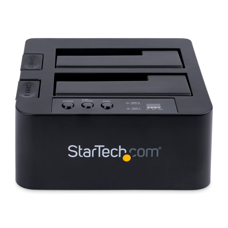 StarTech.com Standalone Hard Drive Duplicator Dock, External Dual Bay HDD/SSD Cloner/Copier, USB 3.0 / eSATA, SATA Disk Cloning / Recovery