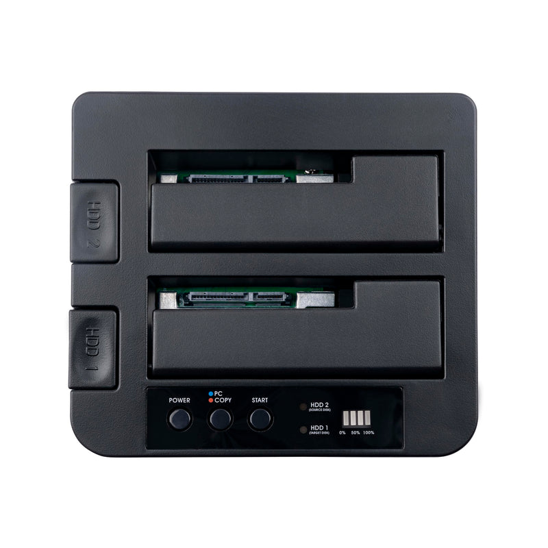 StarTech.com Standalone Hard Drive Duplicator Dock, External Dual Bay HDD/SSD Cloner/Copier, USB 3.0 / eSATA, SATA Disk Cloning / Recovery