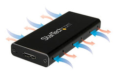 StarTech.com USB 3.1 Gen 2 (10Gbps) mSATA Drive Enclosure - Aluminum - Portable Data Storage for mSATA and mSATA Mini (Half-Size)