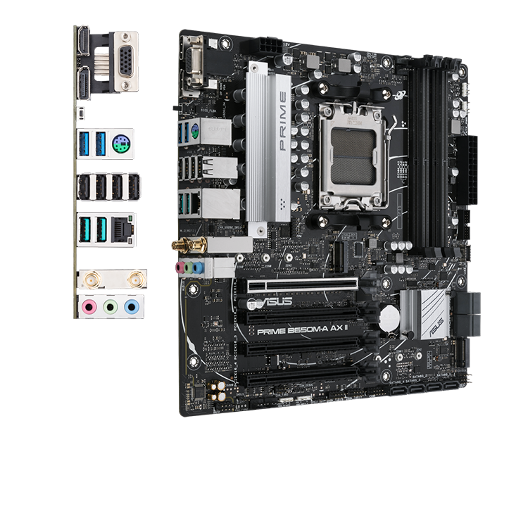 ASUSPRIME B650M-A AX AMD RYZEN SÉRIE 7000 AM5 4DDR5 128 Go MICROATX