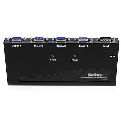 StarTech.com Répartiteur vidéo VGA haute résolution 4 ports - 300 MHz - VideoView Pro Répartiteur vidéo haute résolution 47 ports 300 MHz - Répartiteur vidéo - 4 ports