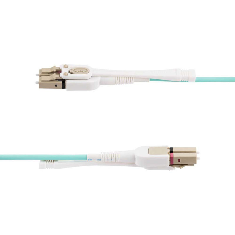 StarTech.com Câble fibre optique multimode LC vers LC (UPC) OM4 10 m (30 pieds), languettes push-pull, 50/125 µm, réseaux 100G, insensible aux courbures, LSZH