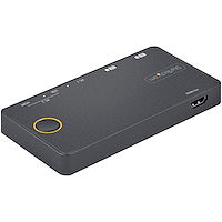 StarTech.com Commutateur KVM hybride USB-A + HDMI et USB-C à 2 ports, moniteur HDMI 2.0 4K 60 Hz unique, commutateur KVM HDMI compact pour ordinateur de bureau et/ou ordinateur portable