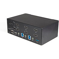 StarTech.com 2 Port Dual Monitor HDMI KVM Switch, 4K 60Hz HDMI 2.0 UHD HDR, 2 Port USB 3.0 Hub, 4x USB HID, Audio, Hotkey Switching, TAA