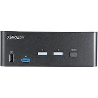 StarTech.com 2 Port Dual Monitor HDMI KVM Switch, 4K 60Hz HDMI 2.0 UHD HDR, 2 Port USB 3.0 Hub, 4x USB HID, Audio, Hotkey Switching, TAA