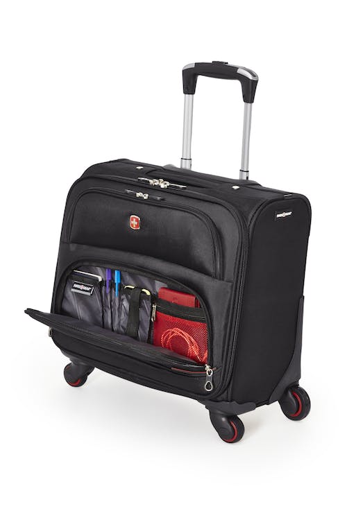 SWISSGEAR 4-Wheel Carry-On business case features a spacious main compartment wi