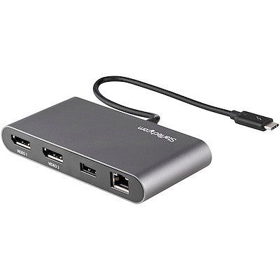 StarTech.com Thunderbolt 3 Mini Dock - Station d'accueil portable double moniteur TB3 DisplayPort 4K 60 Hz - 1x USB-A, GbE - Câble 28 cm (11")