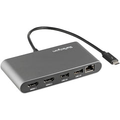 StarTech.com Thunderbolt 3 Mini Dock - Station d'accueil portable double moniteur TB3 pour ordinateur portable HDMI 4K 60 Hz - 2x USB-A &amp; GbE - câble 28 cm (11")