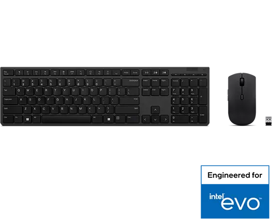 Lenovo Professional Wireless Rechargeable Combo Keyboard and Mouse-French Canadian 445