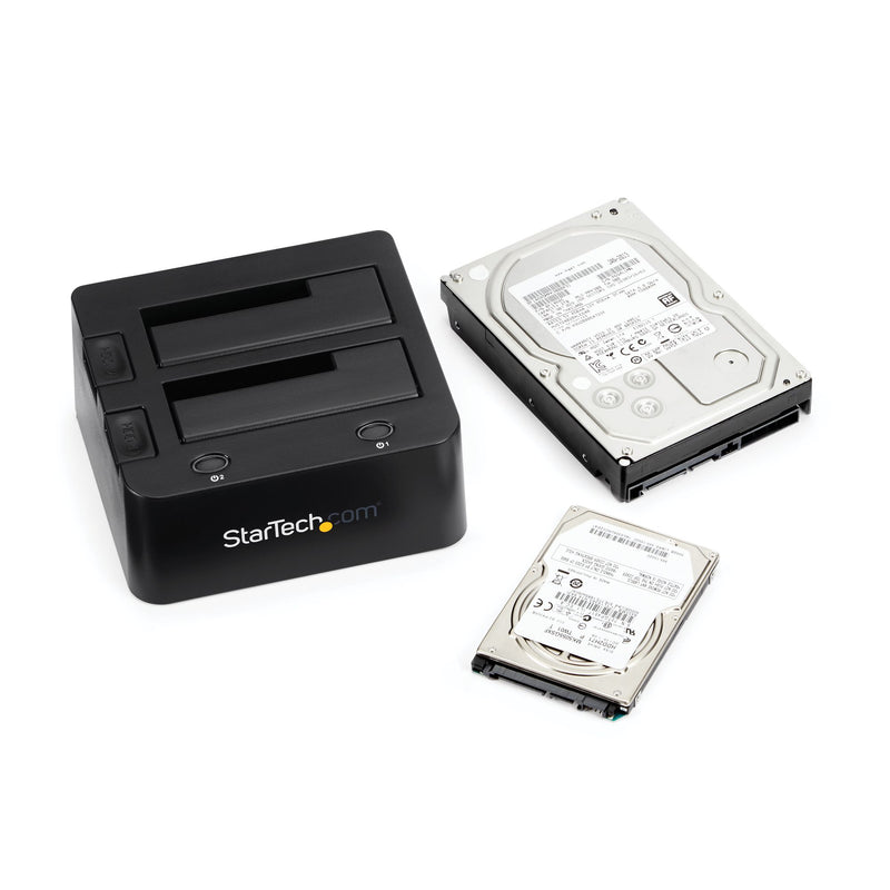 StarTech.com Station d'accueil double baie USB 3.0 vers SATA et IDE pour disque dur, SATA III et IDE 2,5/3,5" (40 broches), station d'accueil SSD/HDD, chargement par le haut