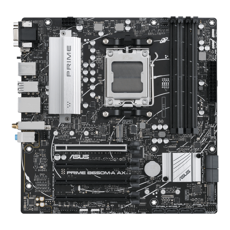 ASUSPRIME B650M-A AX AMD RYZEN 7000 SERIES AM5 4DDR5 128GB MICROATX