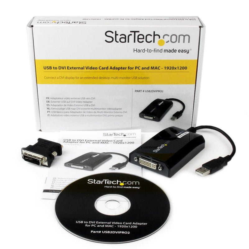 StarTech.com Adaptateur USB vers DVI - Carte graphique vidéo USB externe pour PC et MAC - 1920 x 1200