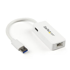 StarTech.com Adaptateur USB 3.0 vers Gigabit Ethernet avec port USB - Blanc