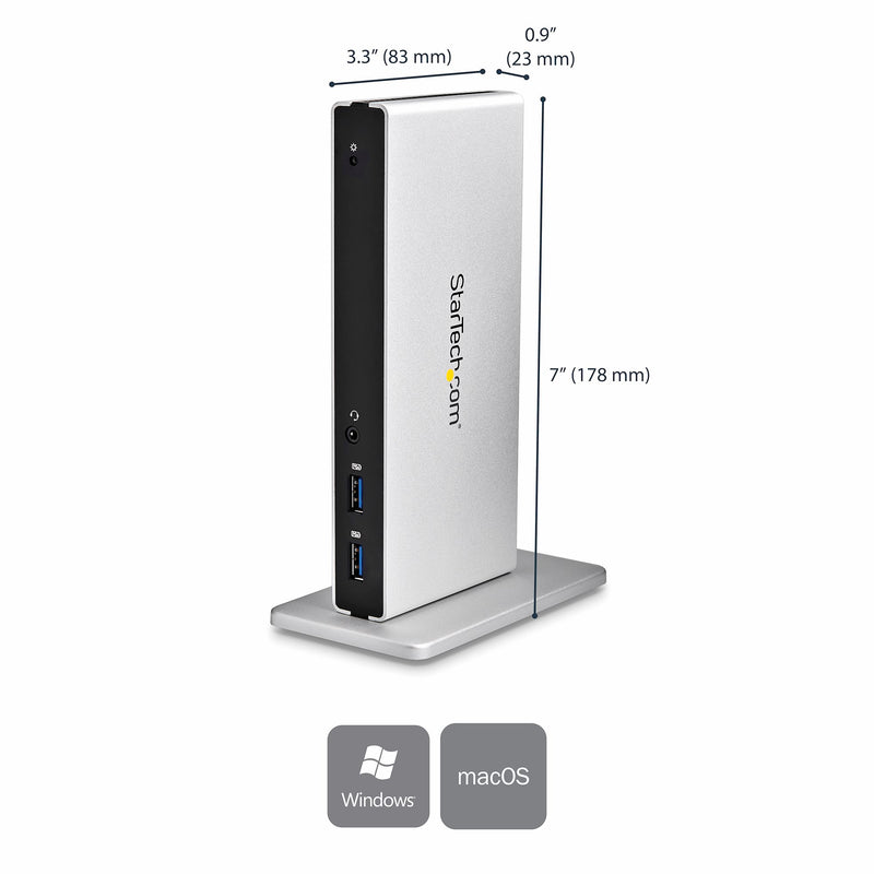 Station d'accueil USB 3.0 à double moniteur - La station d'accueil USB 3.0 inclut DVI vers VGA DVI vers