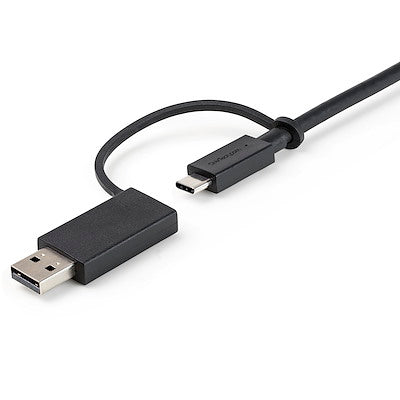 StarTech.com Câble USB-C de 1 m avec dongle adaptateur USB-A, USB-C vers C (10 Gbit/s/PD), USB-A vers C (5 Gbit/s), câble USB C 2 en 1 pour station d'accueil hybride 