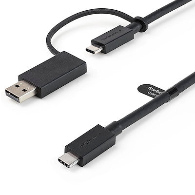 StarTech.com Câble USB-C de 1 m avec dongle adaptateur USB-A, USB-C vers C (10 Gbit/s/PD), USB-A vers C (5 Gbit/s), câble USB C 2 en 1 pour station d'accueil hybride 