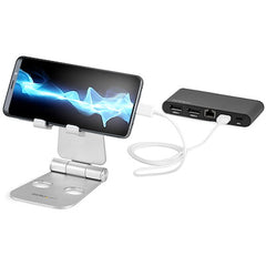 StarTech.com Phone and Tablet Stand - Foldable Universal Mobile Device Holder - Smartphones/Tablets - Adjustable Cell Phone Stand for Desk