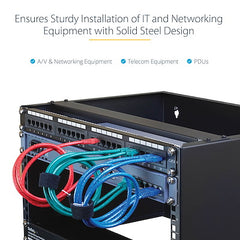 StarTech.com 4U Wall Mount Rack, 14in Deep, 19 inch Wall Mount Network Rack, Wall Mounting Patch Panel Bracket for Switch/IT Equipment