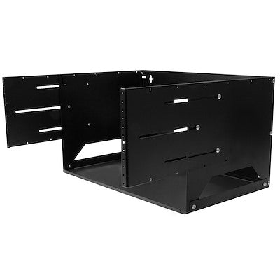 StarTech.com 2-Post 4U Open Frame Wall Mount Network Rack with Built-in Shelf and Adjustable Depth, Computer Rack for IT Equipment, TAA~