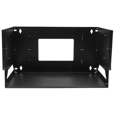 StarTech.com 2-Post 4U Open Frame Wall Mount Network Rack with Built-in Shelf and Adjustable Depth, Computer Rack for IT Equipment, TAA~