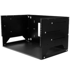 StarTech.com 2-Post 4U Open Frame Wall Mount Network Rack with Built-in Shelf and Adjustable Depth, Computer Rack for IT Equipment, TAA~