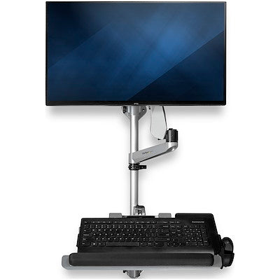 Ergonomic wall-mounted workstation - VESA monitor arm for up to 34in/19.8lb disp