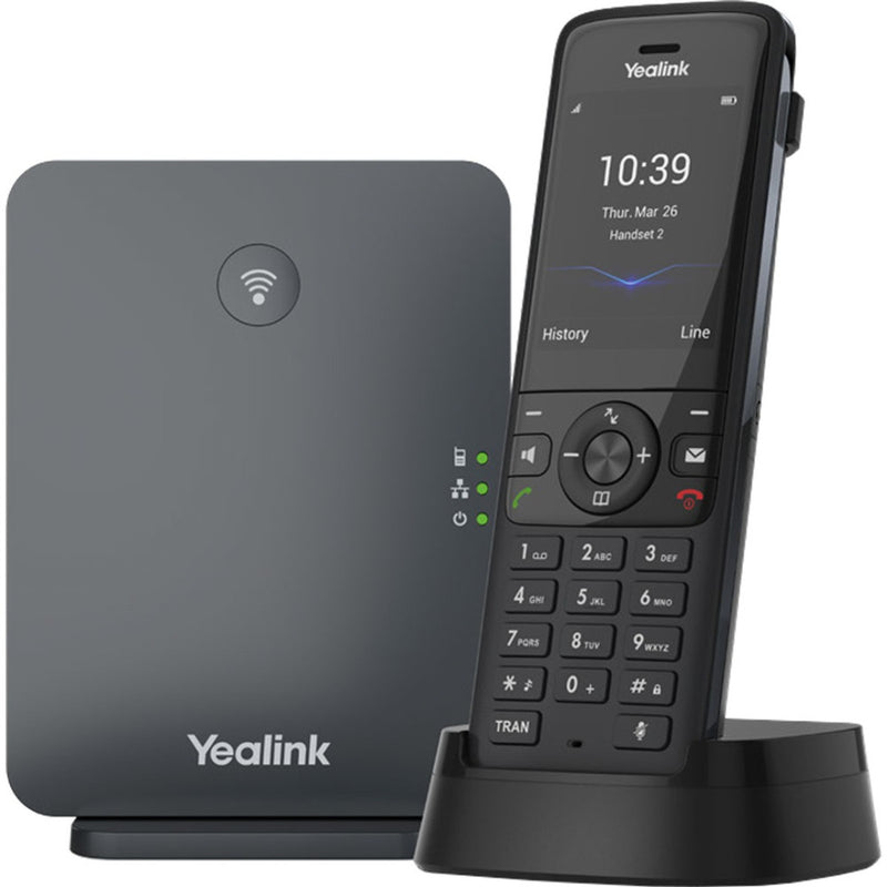 Yealink W78P IP Phone - Cordless - Corded - DECT - Desktop, Wall Mountable - Black, Classic Gray