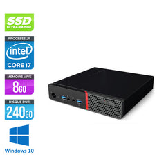 Lenovo M710Q Tiny reconditionné(autorisé par Microsoft) I7 6700T 8Go 240SSD Clavier WiFi et souris USB Windows 10 pro 90 jours de Garantie 